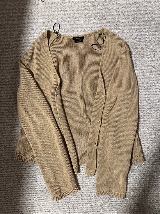 Massimo Dutti Sweaters - Massimo Dutti Tan Ribbed Open-Front Cardigan